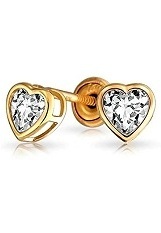 delightful little heart baby birthstone earrings